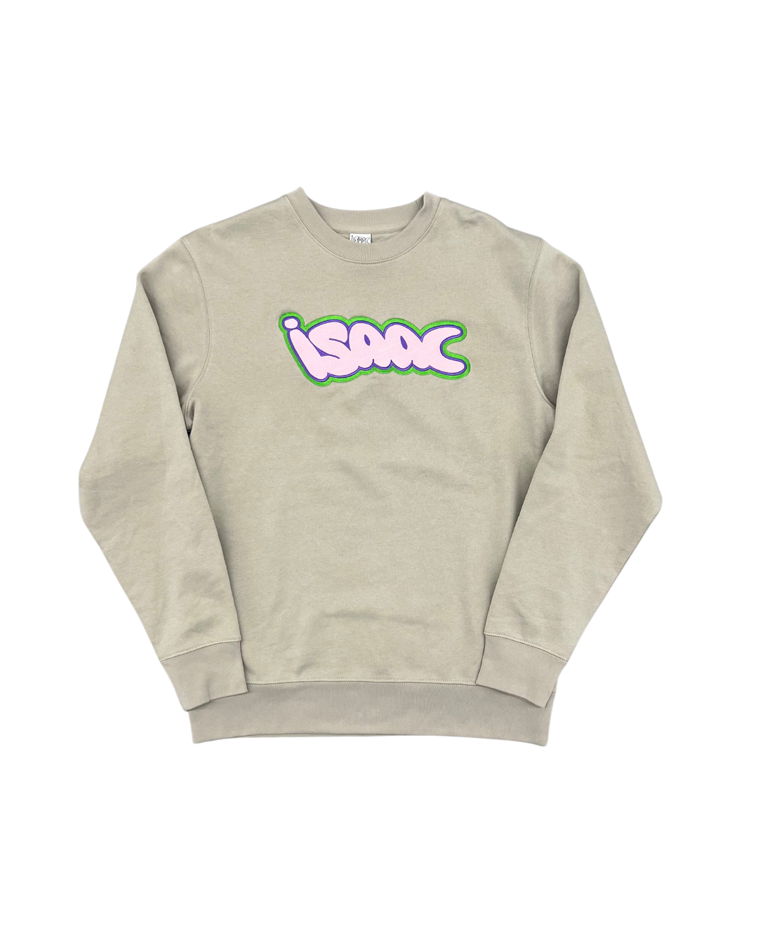 ISAAC - CREWNECK BEIGE LOGO ROSE