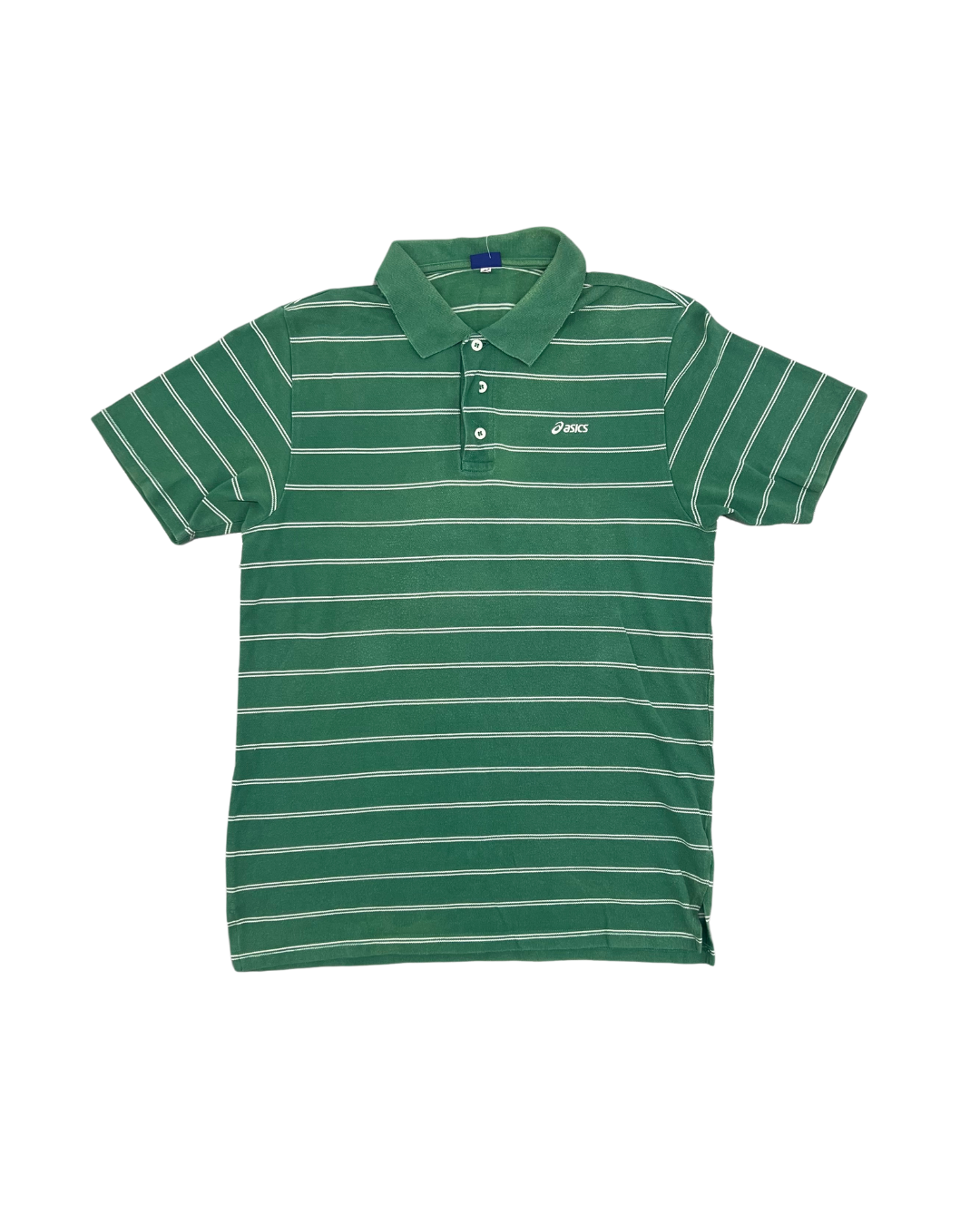 ASICS - POLO VERT A RAYURE