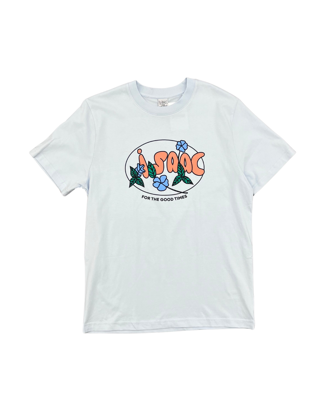 ISAAC - TSHIRT BLEU LOGO ORANGE