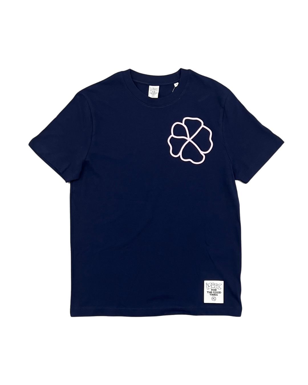 ISAAC - TSHIRT BLEU MARINE FLEUR ROSE