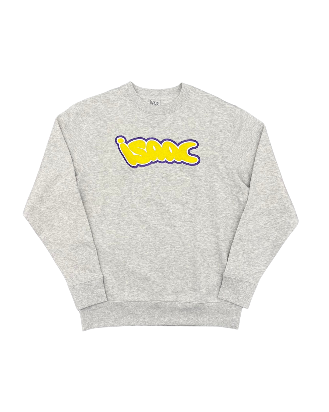 ISAAC - CREWNECK GRIS LOGO JAUNE