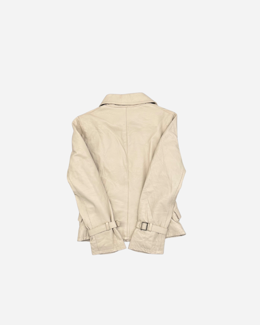 LAVORAZIONE ARTIGIANALE - VESTE EN CUIR BLANC CASSÉ