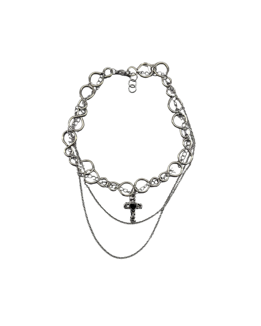 PERLES RARES - COLLIER CHAINE & CROIX