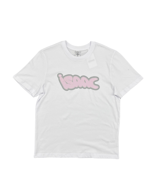 ISAAC - TSHIRT BLANC LOGO ROSE