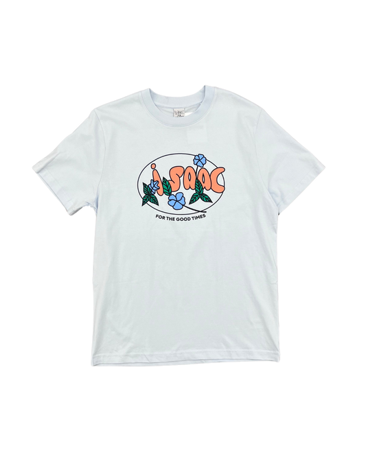 ISAAC - TSHIRT BLEU LOGO ORANGE