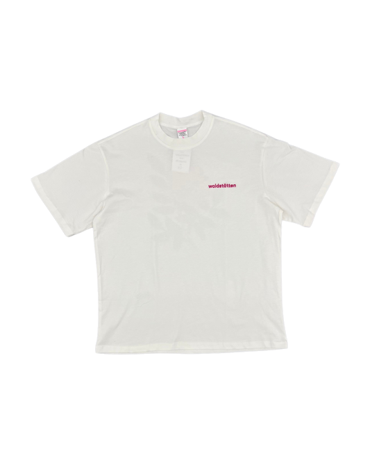 WALDSTATTEN - T SHIRT BLANC FLEUR ROSE BACK