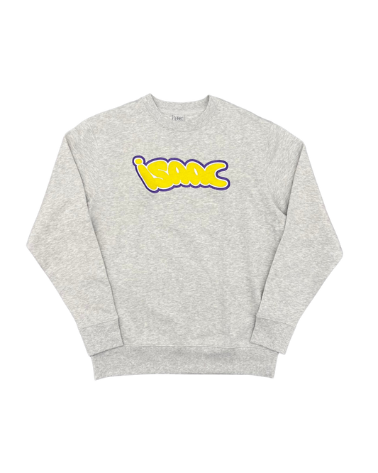 ISAAC - CREWNECK GRIS LOGO JAUNE